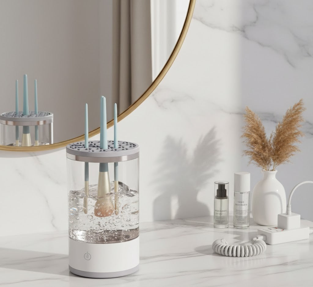 Przenośna myjka do pędzli do makijażu